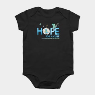 Hope For A Cure  Butterfly Flower  Prostate cancer Baby Bodysuit
